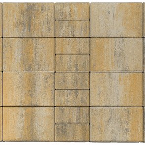 Тротуарная плитка вибропрессованная МОЗАИКА Color Mix Песчаник | 200х200 | BRAER